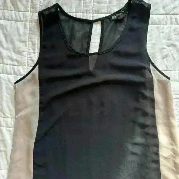 Y2k Miss Chiveous sheer black and white sleeveless top women's size large gothic - Picture 2 of 7
